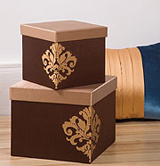 Sandy Wilson - A set of 2 Boxes.: Square Embroidered Boxes?Set of 2),10 2/3