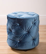 Sandy Wilson - Ottoman.: Tufted Cylinder Ottoman,17 1/2