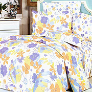 Purple Orange Flowers by Blancho Bedding